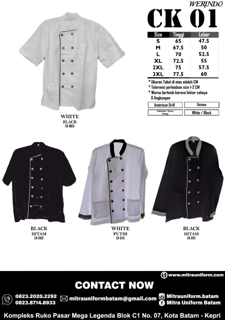 Konveksi Baju Koki Murah dan Berkualitas di Mitra Uniform